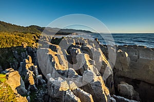 Punakaiki Pancake Rocks and Blowholes, West Coast, New Zealand photo