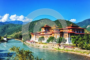 Punakha Dzong Monastery, one of the largest monestary in Asia