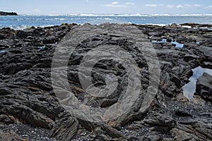 Punaluu black sand beach along kau coast