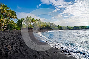 Punaluu black sand beach, Big Island, Hawaii