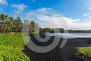 Punaluu black sand beach, Big Island, Hawaii