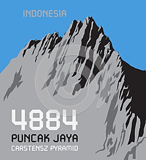 Puncak Jaya is the highest mountain in Indonesia photo