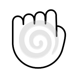 Punch, Clenched Fist icon. Squeezed fist. Vector illustration