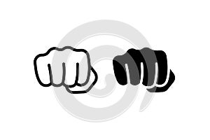 Punch fist hand icon for apps and websites