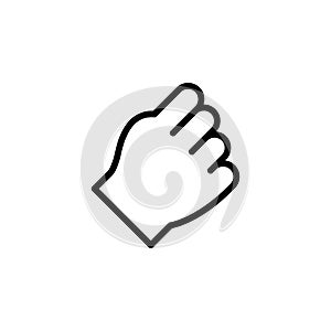 Punch hand gesture outline icon. Element of hand gesture illustration icon. signs, symbols can be used for web, logo, mobile app,