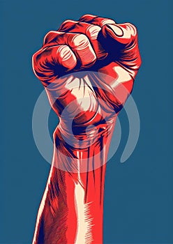 Punch man power freedom strength fist arm sign hand strong revolution protest fight illustration