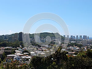 Punchbowl Crater and Honolulu Cityscape