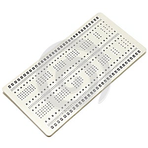 Punched card isolated on white background