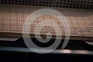 The punched card of an old device