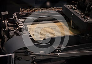 The punched card of an old device