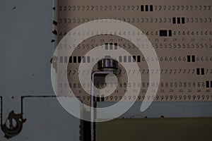 The punched card of an old device