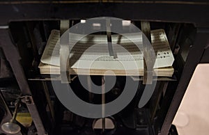 The punched card of an old device