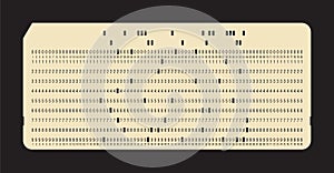 Punched card. Vintage computer data storage