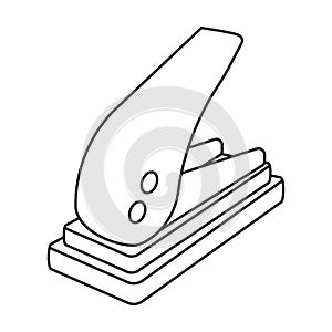 Puncher paper vector outline icon. Vector illustration hole paper on white background. Isolated outline illustration