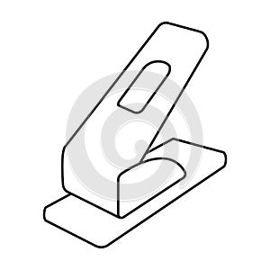 Puncher paper vector outline icon. Vector illustration hole paper on white background. Isolated outline illustration