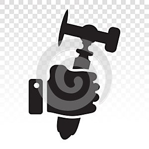 Punches hammer vector flat icon on a transparent background