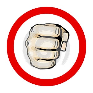 Punching hand with clenched fist vector illustration