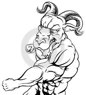 Punching ram mascot