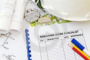 Punchlist- remaining work in a project photo