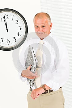 Punctual businessman senior handsome portrait