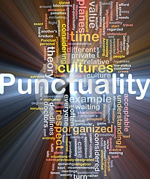 Punctuality background concept glowing photo