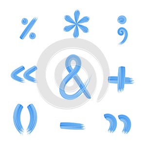 Punctuation marks and signs of arithmetic operations icons