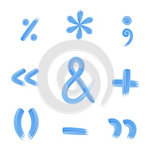 Punctuation marks and signs of arithmetic operations icons photo