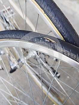 Punctured tire Bicycle wheel parts service