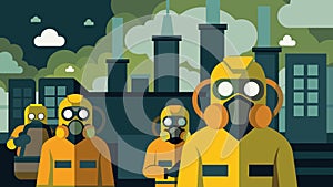 Pungent fumes from the chemicals used in production fill the air causing workers to wear gas masks at all times. The