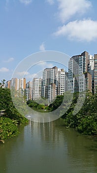 Punggol Waterway with apartments