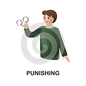 Punishing icon. 3d illustration from harassment collection. Creative Punishing 3d icon for web design, templates