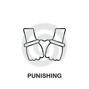 Punishing icon. Monochrome simple line Harassment icon for templates, web design and infographics photo