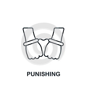 Punishing icon. Monochrome simple line Harassment icon for templates, web design and infographics
