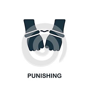 Punishing icon. Monochrome simple line Harassment icon for templates, web design and infographics photo