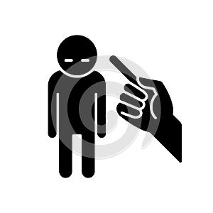 Punishment gesture black glyph icon