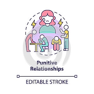 Punitive relationships concept icon photo