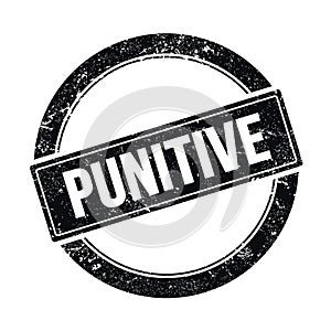 PUNITIVE text on black grungy round stamp photo