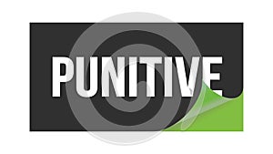 PUNITIVE text written on black green sticker