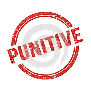 PUNITIVE text written on red grungy round stamp photo