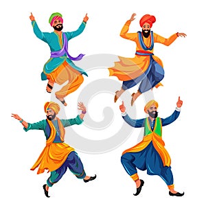Punjabi Bhangra Dance Cartoon in Action