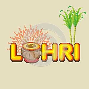 Punjabi festival, Happy Lohri celebration with drum.