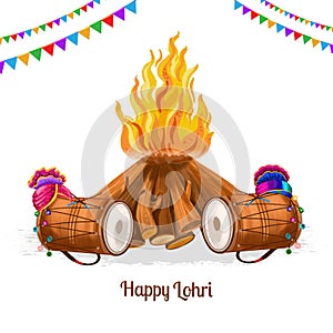 Punjabi festival happy lohri holiday card background