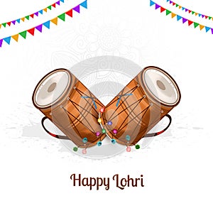 Punjabi festival happy lohri holiday card background