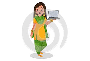 Punjabi Girl Vector Cartoon Illustration