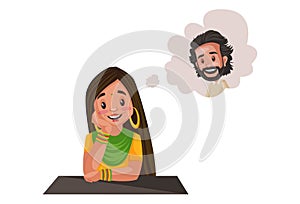 Punjabi Girl Vector Cartoon Illustration