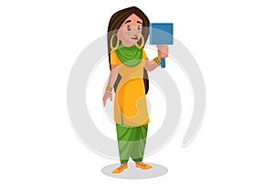 Punjabi Girl Vector Cartoon Illustration