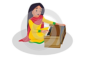 Punjabi Girl Vector Cartoon Illustration