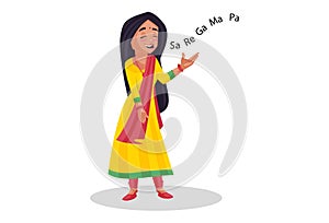 Punjabi Girl Vector Cartoon Illustration