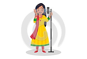 Punjabi Girl Vector Cartoon Illustration