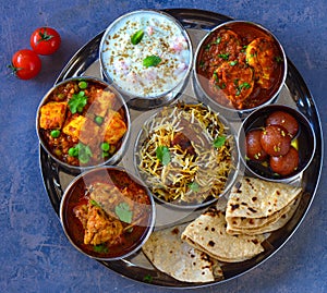 Punjabi non vegetarian thaali meals